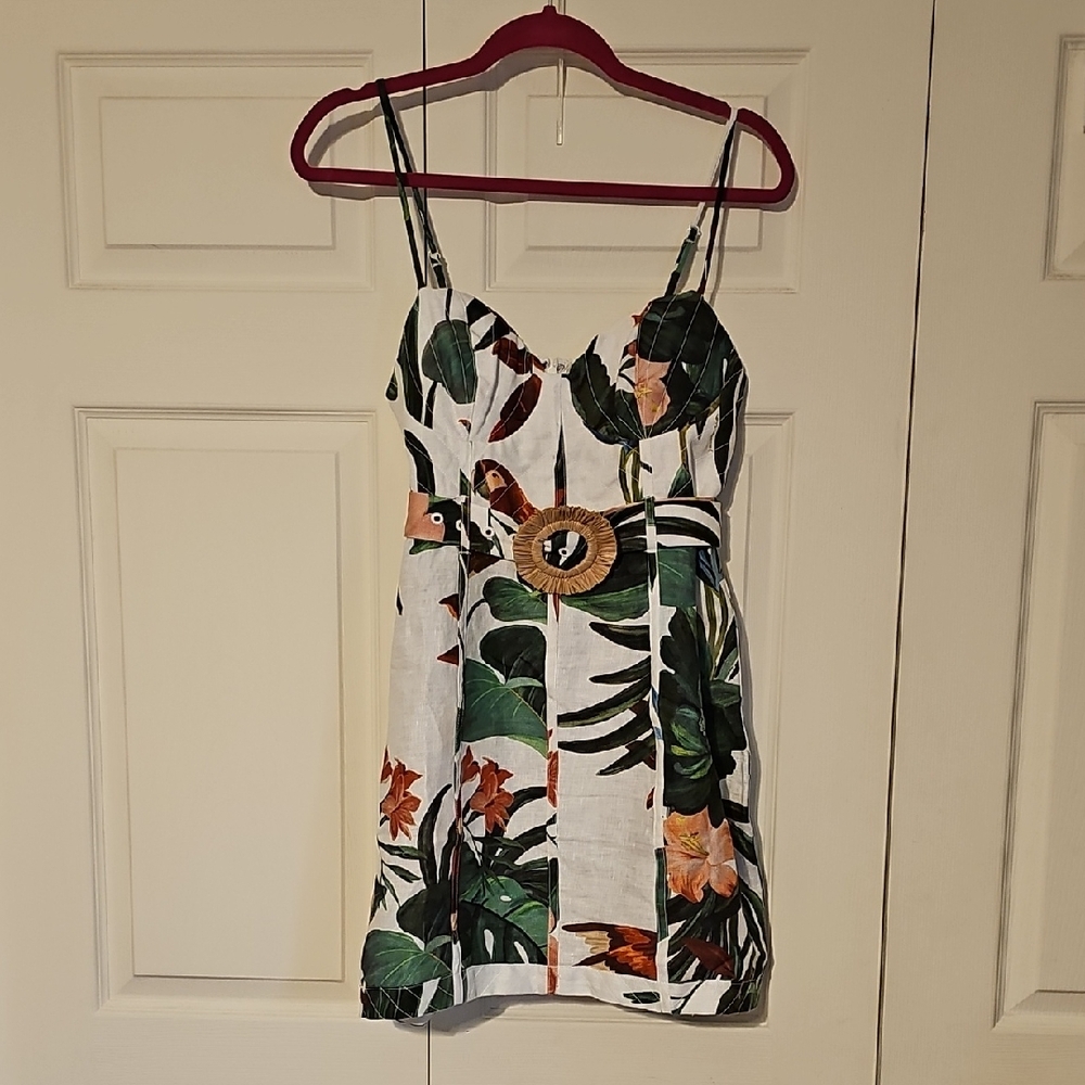 FARM Rio Tropical Linen Sundress with Belt - Picture 2 of 11